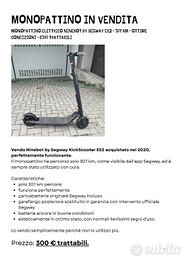 Monopattino Elettrico Ninebot by Segway ES2
