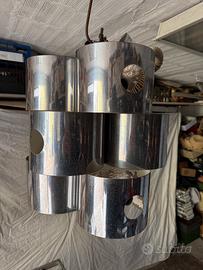 Lampadario tipo space age cromato