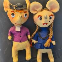 Coppia pupazzi panno lenci