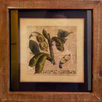 Stampa decorativa ortaggi con cornice in legno