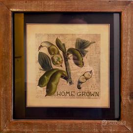 Stampa decorativa ortaggi con cornice in legno