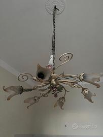 Lampadario Vintage Shabby Chic - 6 Luci - Motivo F