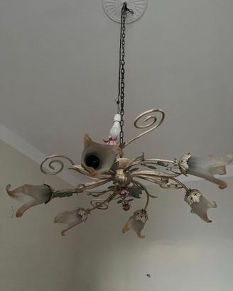 Lampadario Vintage Shabby Chic - 6 Luci - Motivo F