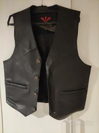 gilet pelle biker