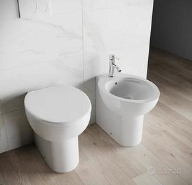 Wc e Bidet filo muro coppia sanitari