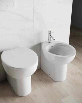 Wc e Bidet filo muro coppia sanitari