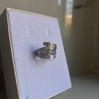 Anello elegante con brillantini-Nuovo cartellino