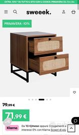 Comodini nuovi con piccoli difetti