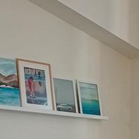 3 mensole per quadri bianche 120 + 60 cm 