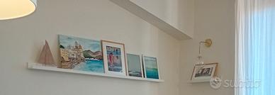 3 mensole per quadri bianche 120 + 60 cm 