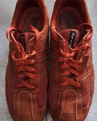 SCARPE GEOX RESPIRA IN PELLE COLOR ARANCIO TG.43