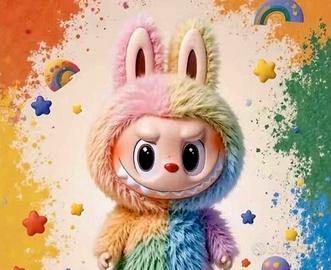 Peluche Labubu arcobaleno colore casuale