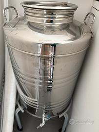 Bidone in acciaio per olio 50 litri con rubinetto