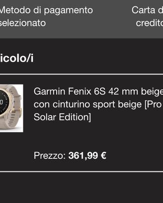 Garmin fenix 6S pro solar 42mm Beige - IN GARANZIA