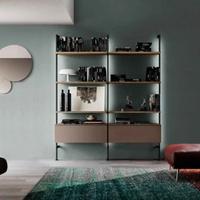 Libreria a muro moderna 186x35x215 h cm