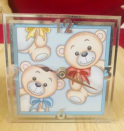 Orologio da appoggio bimbo in argento Valenti