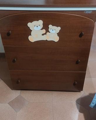 Comò con vasca per bagnetto in legno