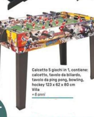 CALCETTO BALILLA -TAVOLO 5 GIOCHI