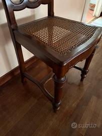 Sedie in legno con seduta in finocchino