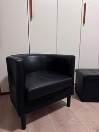 Poltrona e pouf contenitore