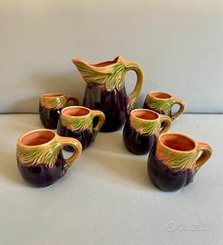 Set vintage in ceramica – Brocca + 6 tazze
