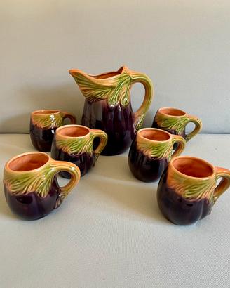 Set vintage in ceramica – Brocca + 6 tazze