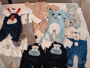 N. 9 tutine ciniglia e cotone taglia 1 mese