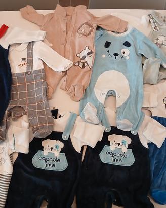 N. 9 tutine ciniglia e cotone taglia 1 mese