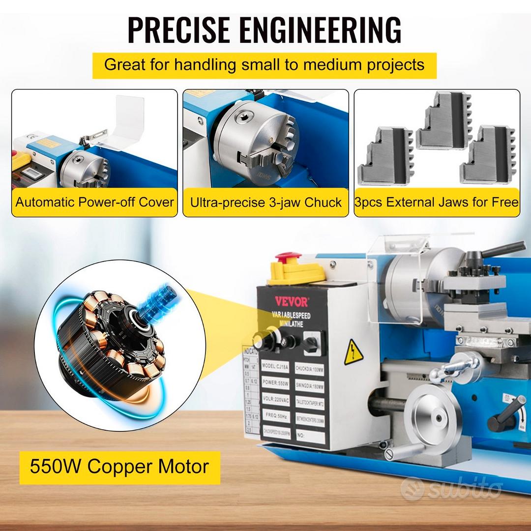 Mini Tornio da Banco in Metallo, Potenza 550 W 220 - Giardino e Fai da te  In vendita a Pisa