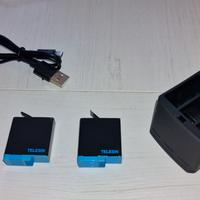 caricabatterie + 3 batterie TELESIN x GoPro8