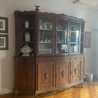 Credenza con vetrina, legn. massello stile classic