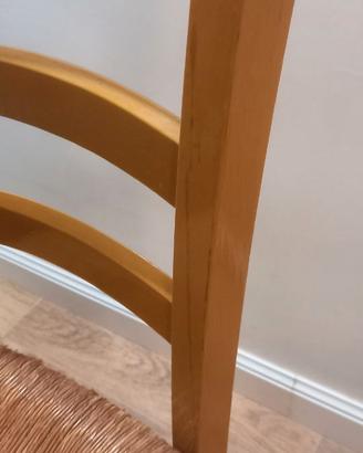 Sedie in legno con seduta in paglia