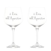 2 calici da cocktail "è l'ora dell'aperitivo" 82cl