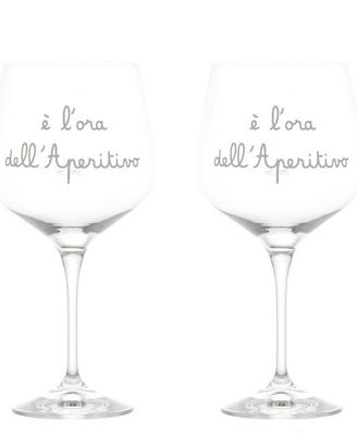 2 calici da cocktail "è l'ora dell'aperitivo" 82cl