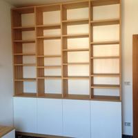 libreria in rovere 4 ante laccate push pull