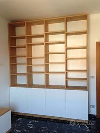 libreria in rovere 4 ante laccate push pull