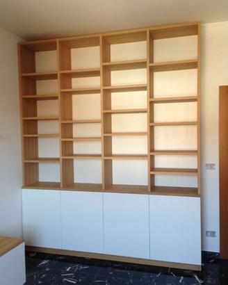 libreria in rovere 4 ante laccate push pull