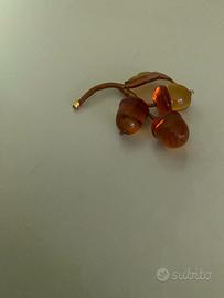 Ghiande ambra in vetro di murano