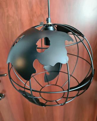 Lampada sospesa mondo sfera pianeta stile vintage