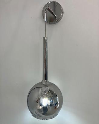 Lampada parete vetro sfera D.15 cromo specchiato