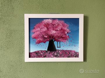 Dipinto acrilico su tela / Ciliegio in fiore