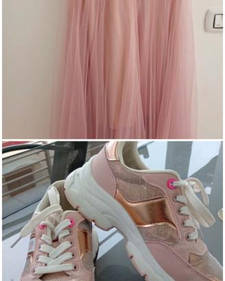 sneakers donna rosa n.39maxigonna taglia unica