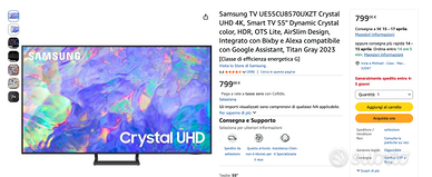 Smart TV Samsung 55" Crystal UHD 4K