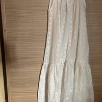 Vestito lungo, bianco, Sangallo