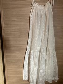 Vestito lungo, bianco, Sangallo