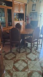 tavolo legno e 6 sedie vintage anni 70 