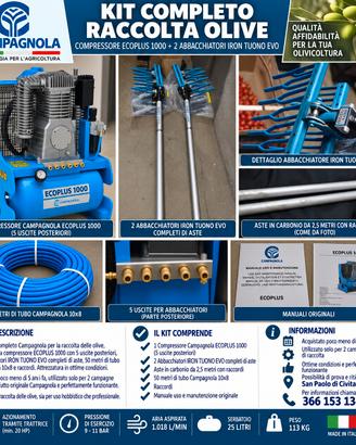 Kit Raccolta olive Campagnola Compressore + aste