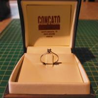 Anello Solitario in Oro bianco