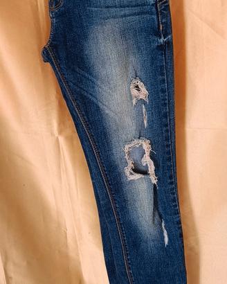 jeans donna blù strappati MIS XS calliope basic 