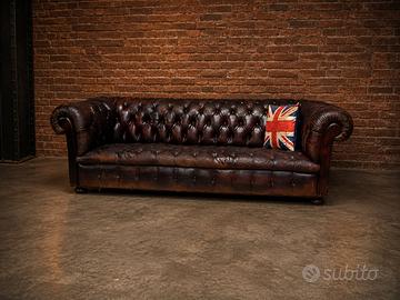 Divano club Chesterfield Chester cuoio vintage 